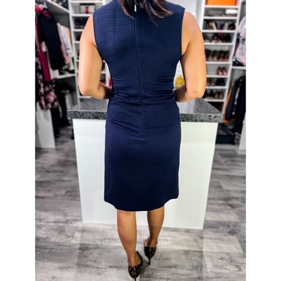 Fendi Navy Blue Silver Crystal Detail Sheath Dress $1750 - Picture 6 of 17